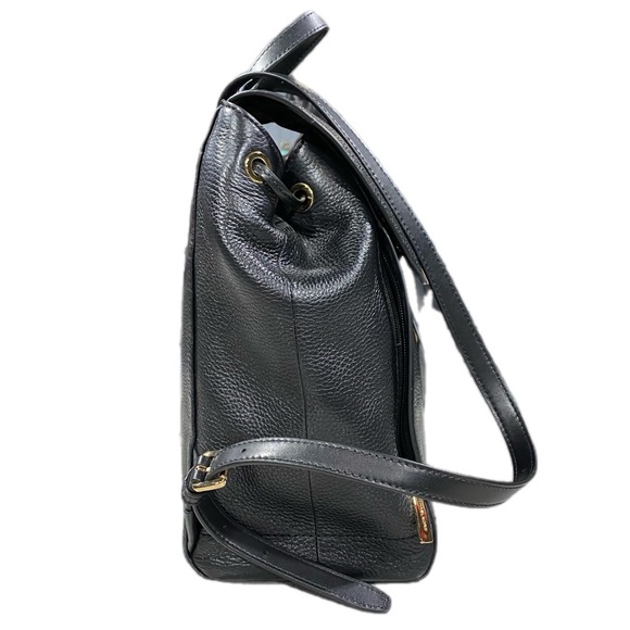 Michael Kors Black Leather Backpack Ginger Pebbled Commute - Picture 3 of 12